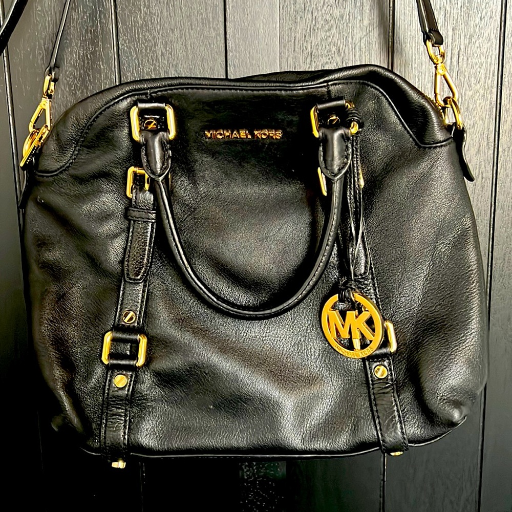 Michael Kors black leather handbag, rare